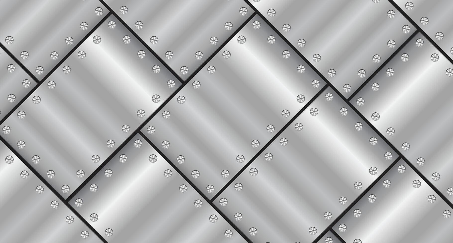 Metal texture background with screws. Aluminium plate with screws. Steel background. illustration vector