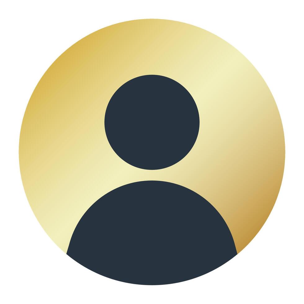 Gold membership icon. Default avatar profile icon. Membership icon. Social media user image. illustration vector