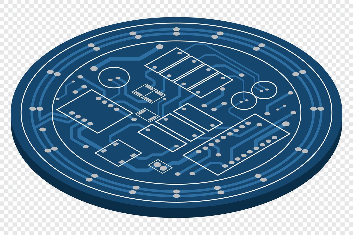 Isometric electronic board. Isometric printed circuit board. Integrated circuit board. illustration vector