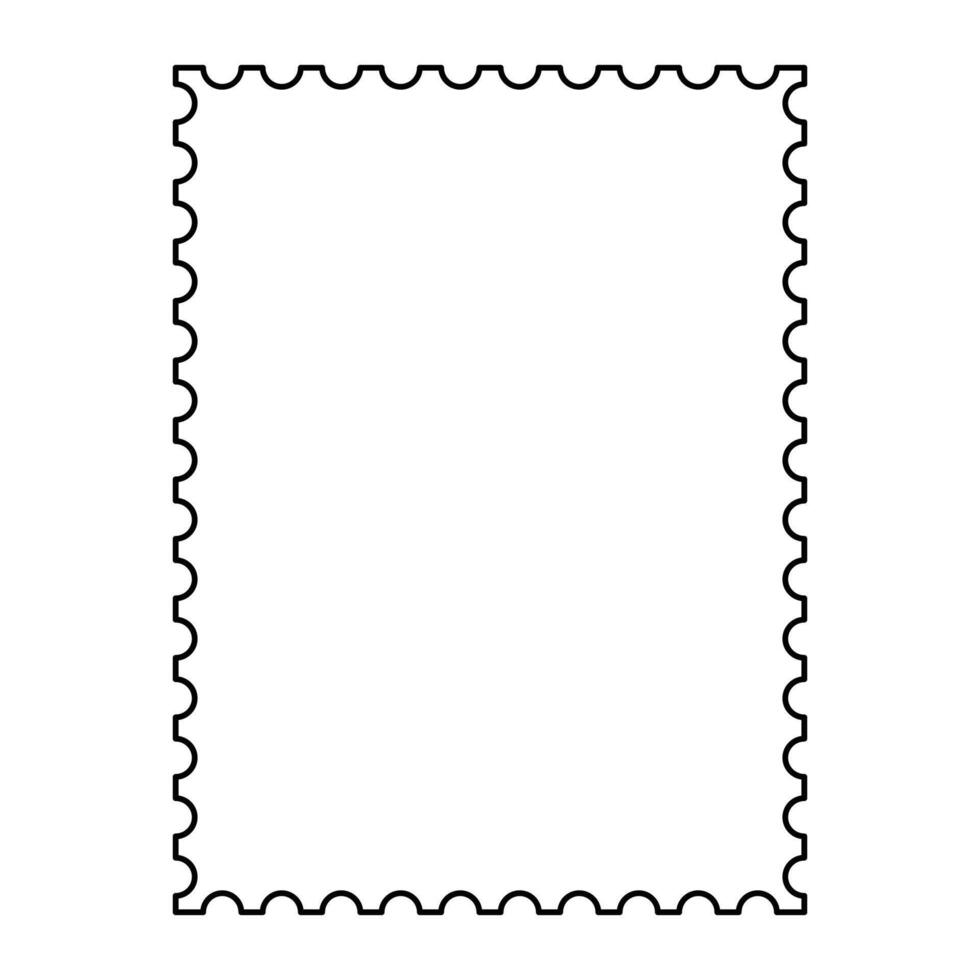 Blank postage stamp. Clean postage stamp template. Postage stamp border. Mockup postage stamp. illustration vector