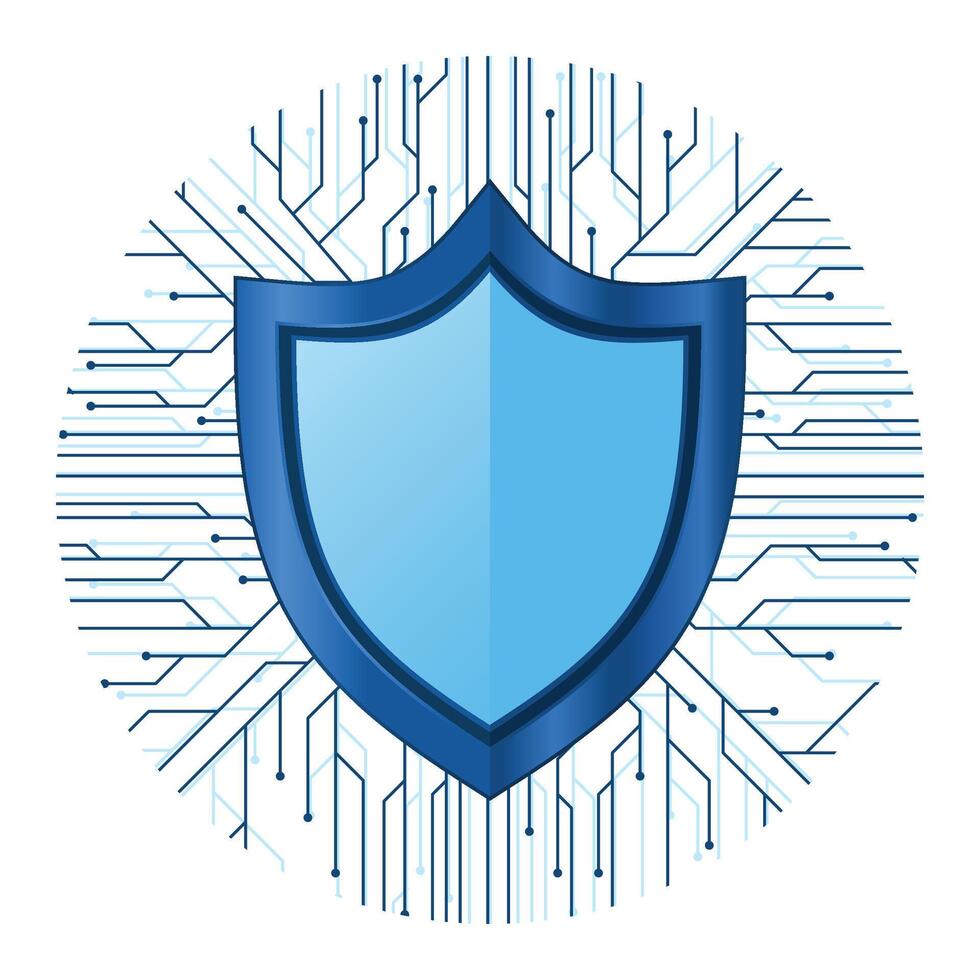 Futuristic shield protection. Shield symbol. Concept of internet privacy or cyber protection or antivirus. illustration vector