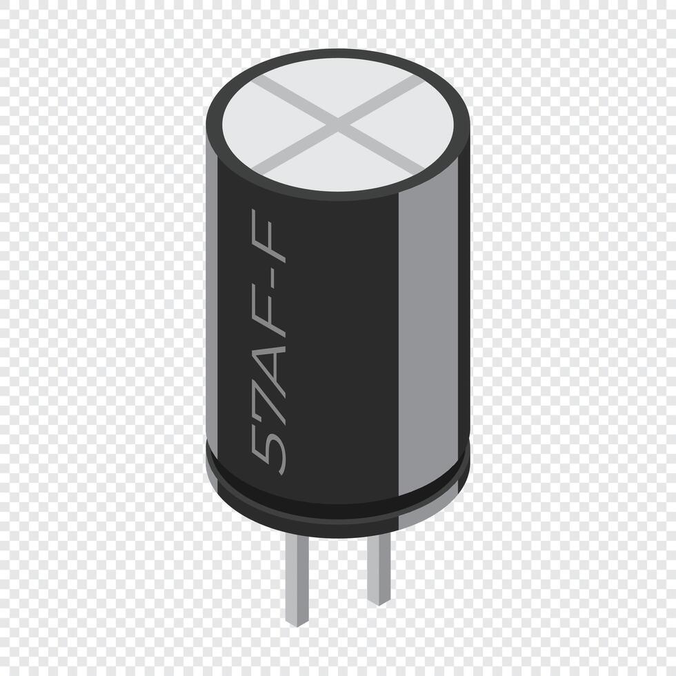 Capacitor electronic component. Capacitor icon. Isometric capacitor. Isometric electronic component. illustration vector