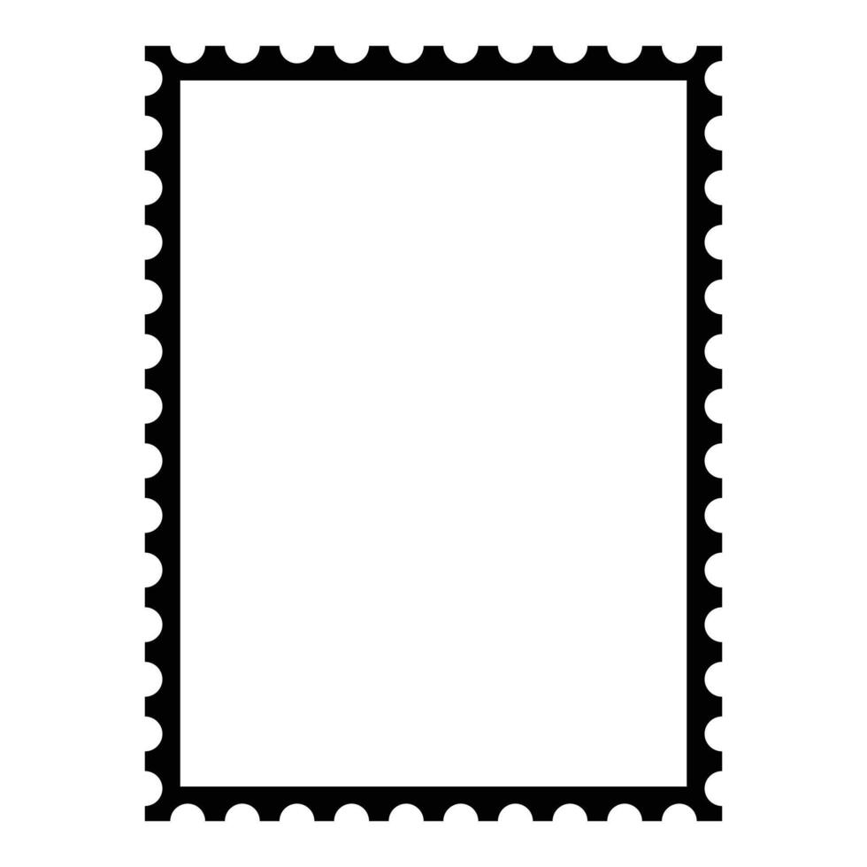 Blank postage stamp. Clean postage stamp template. Postage stamp border. Mockup postage stamp. illustration vector