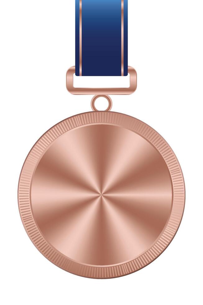 Realistic bronze medal mockup. Bronze medal with ribbon. Design winner bronze medal prize. Winner award medal. illustration vector