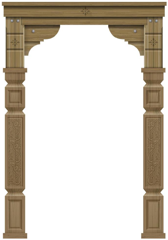 Wooden arch of portal door with columns 48926359 Vector Art at Vecteezy
