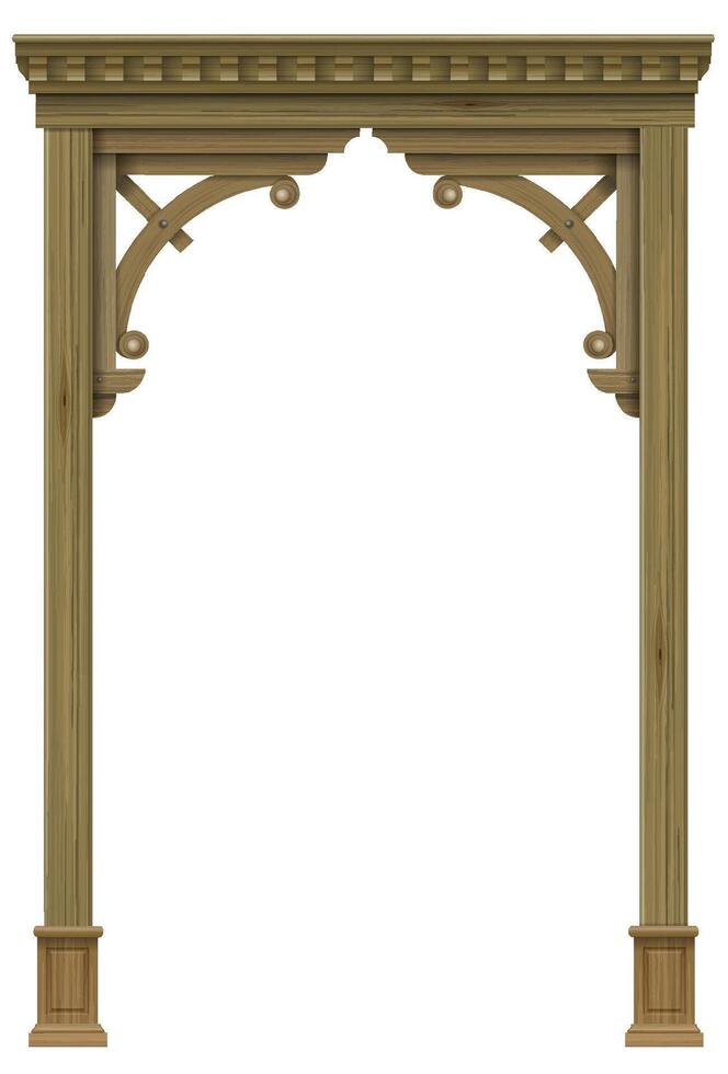 Wooden arch of portal door with columns 48926369 Vector Art at Vecteezy