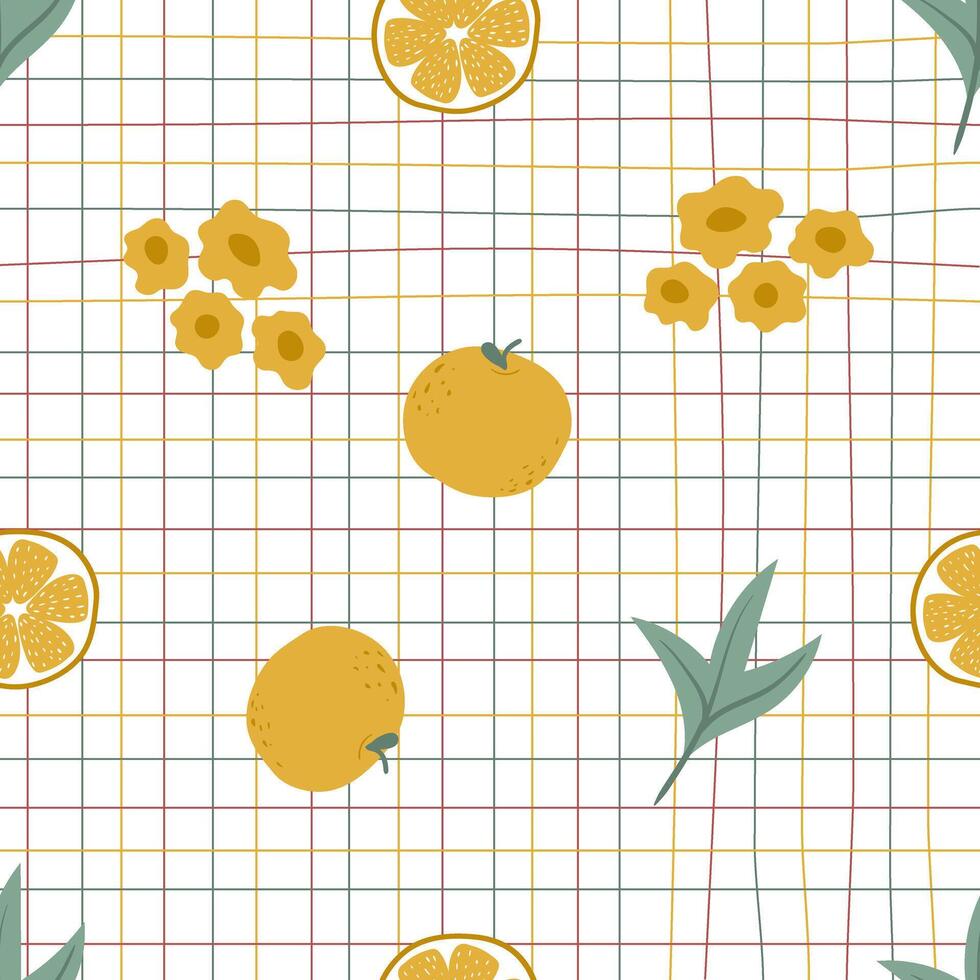Seamless pattern with Autumn cute and cozy design elements. Factory pattern in warm shades. vector