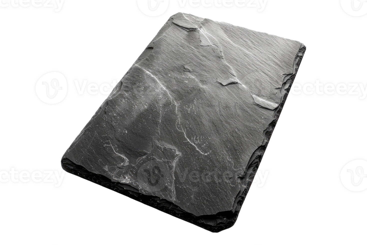 Black stone cutting board isolated on transparent background. png