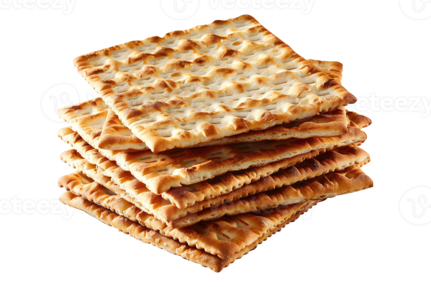 Matzo bread stacked isolated on transparent background. png