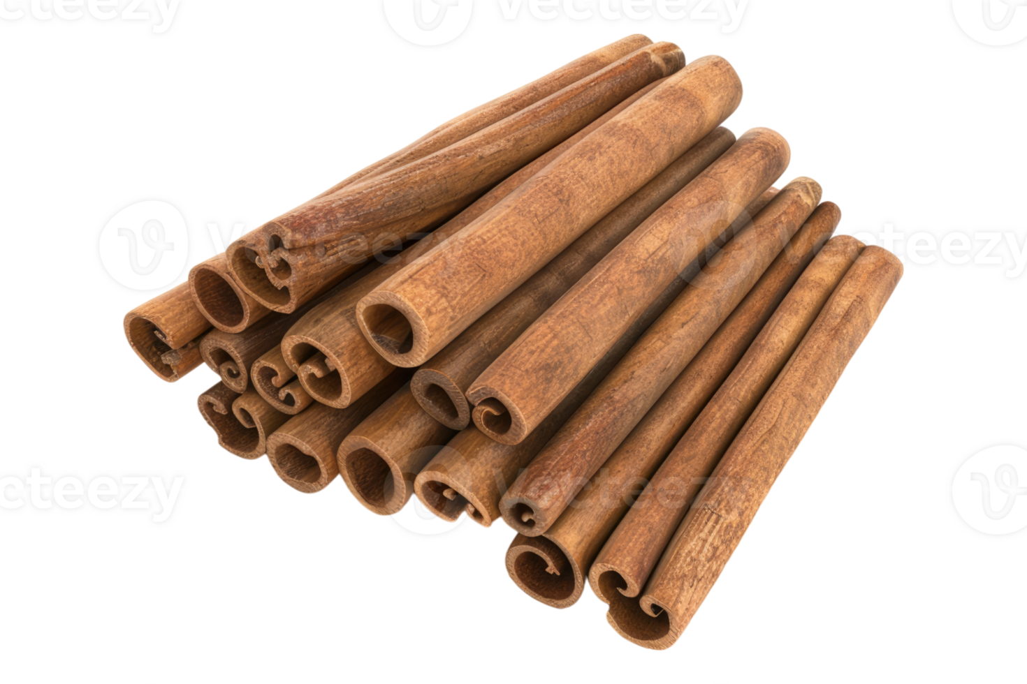 Cinnamon sticks isolated on transparent background. png
