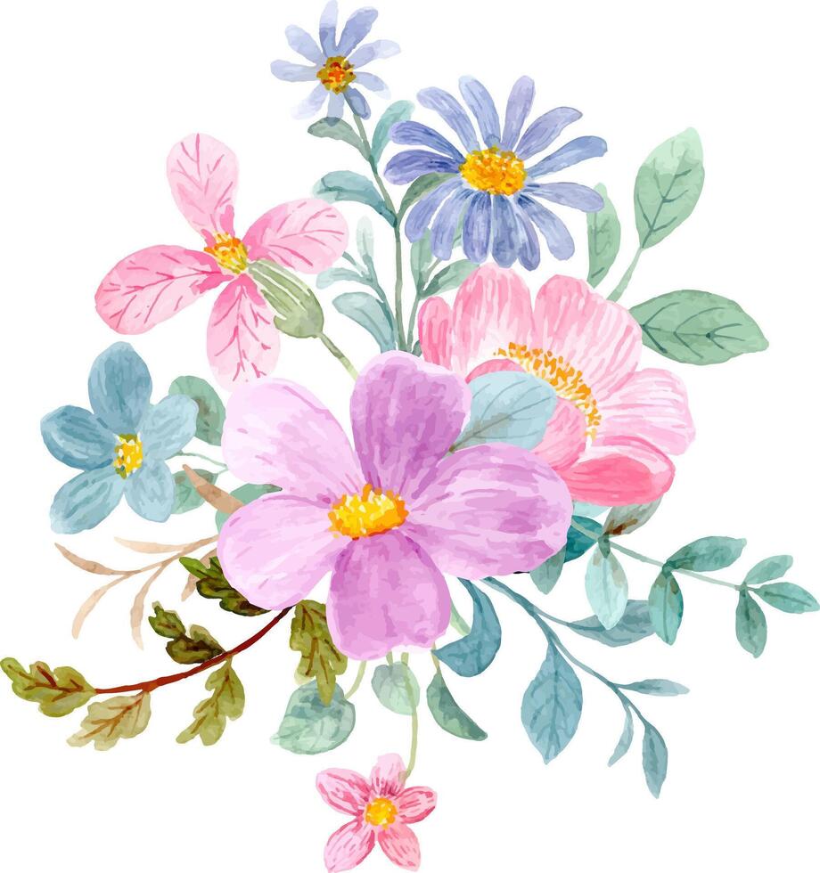 Beautiful flower bouquet for background, wedding, fabric, textile, greeting, card, wallpaper, banner, sticker, decoration etc. vector