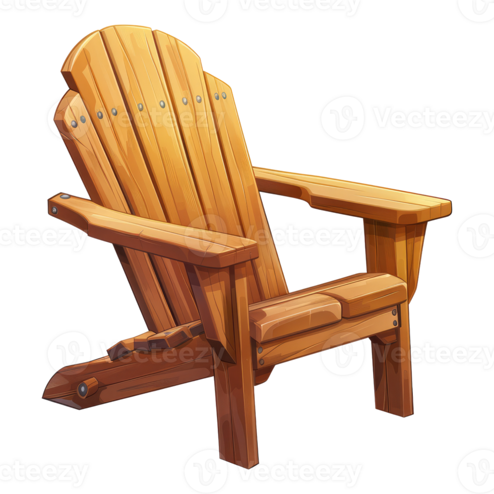 Adriondeck wooden chair sticker isolated on transparent background png