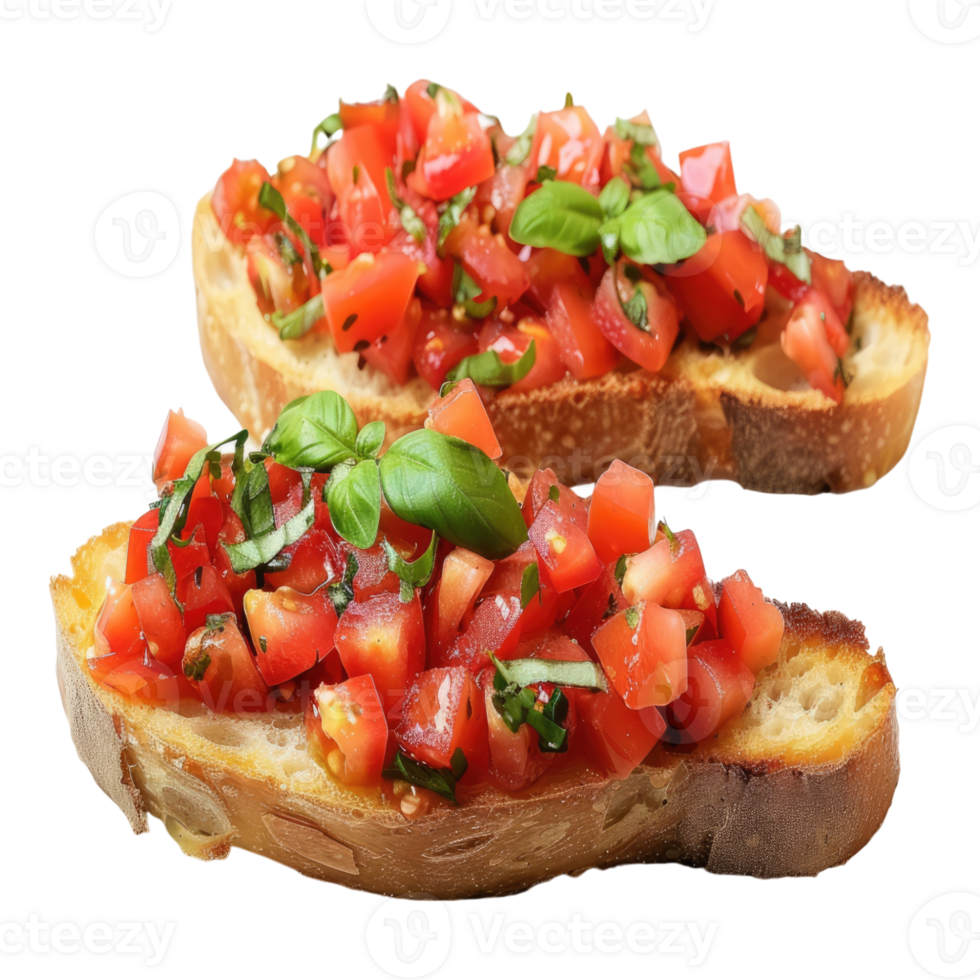 Bruschetta isolated on transparent background png