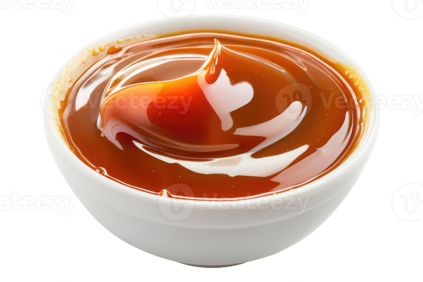Sweet caramel sauce isolated on transparent background. png