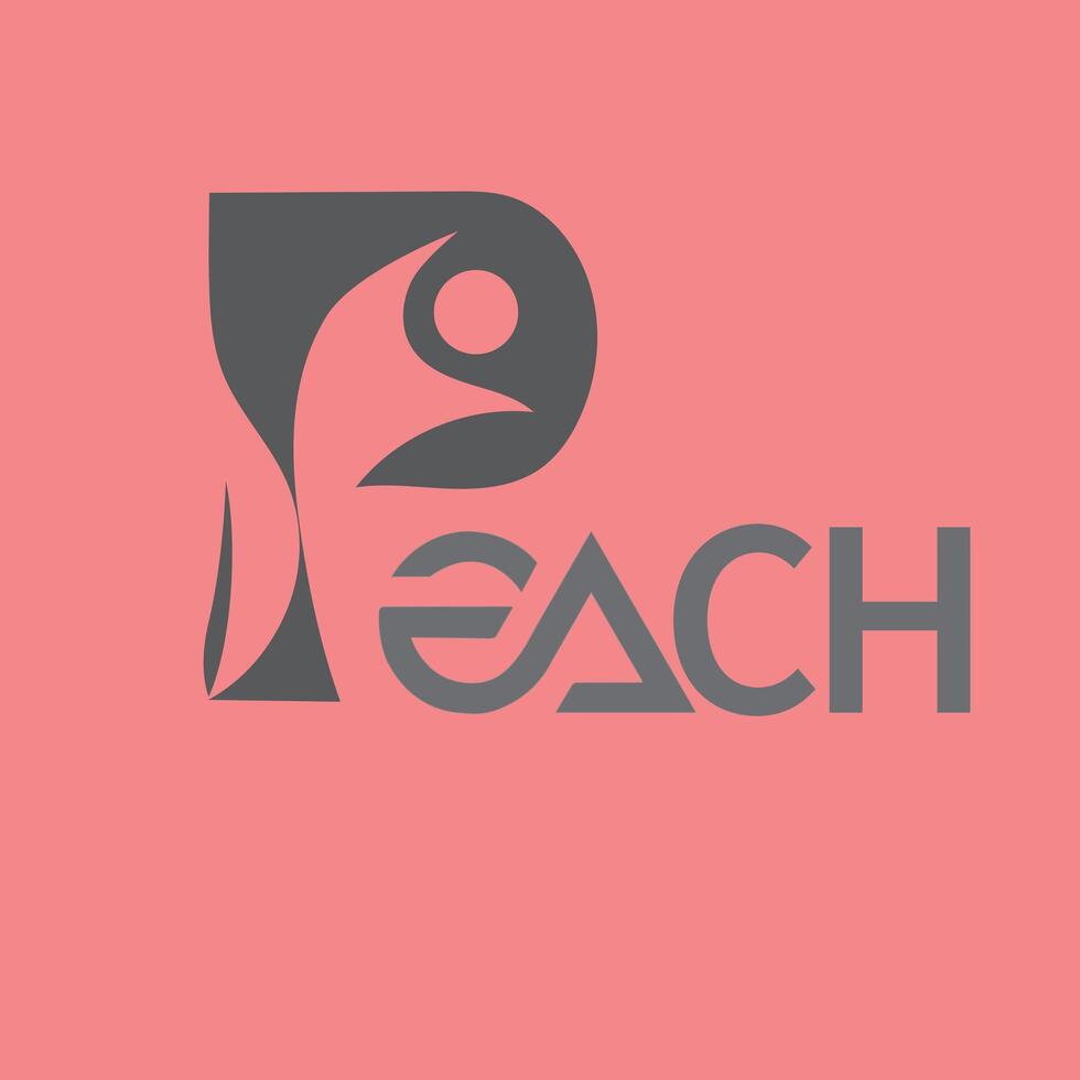 Peach Logo elegant colors vector