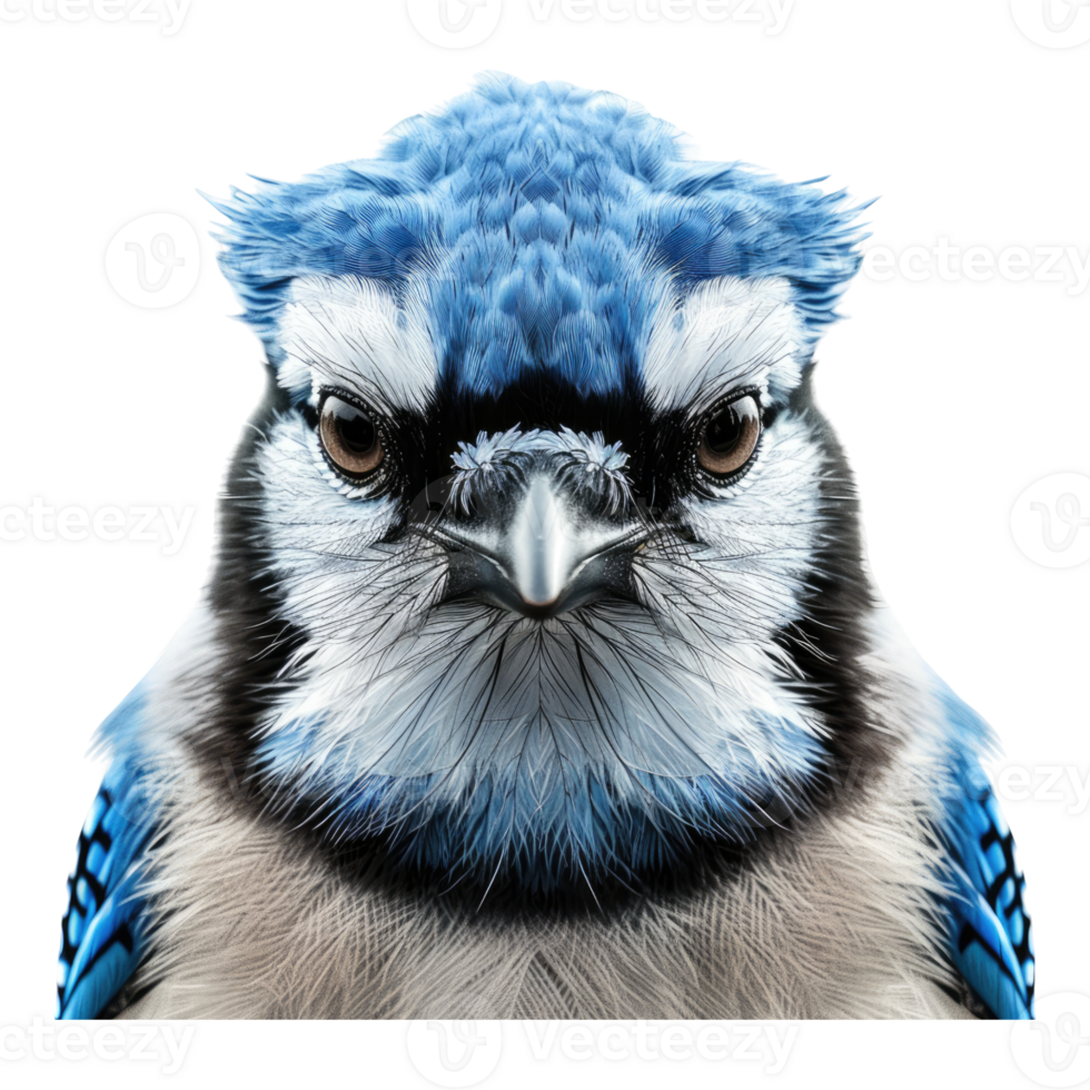 Blue jay faced bird isolated on transparent background png