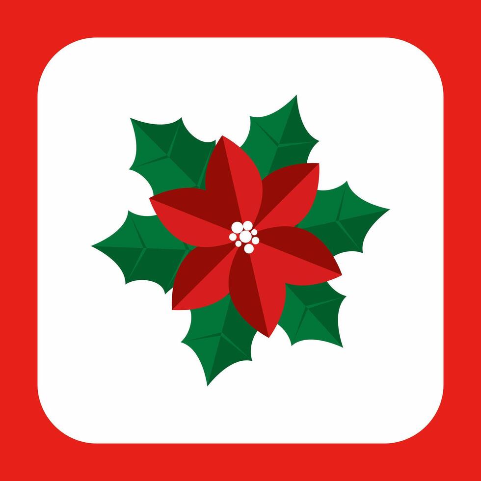 Red poinsettia flower vector