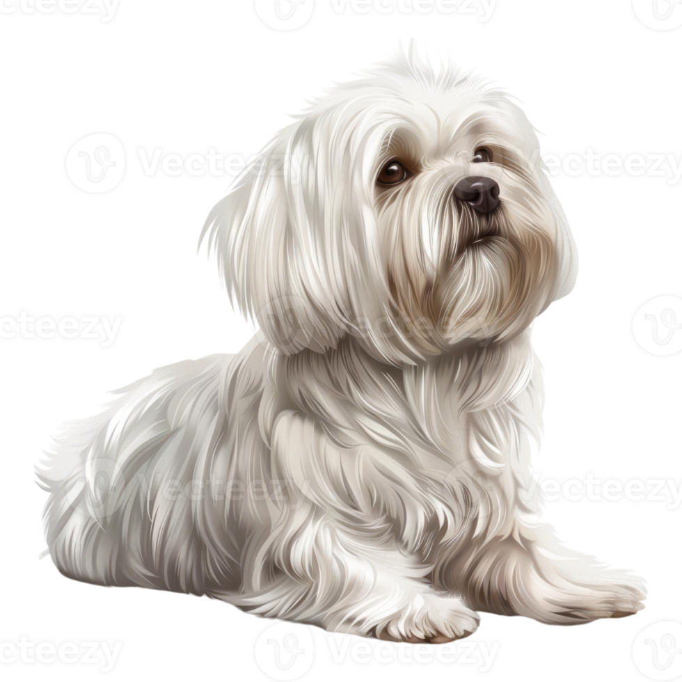 Cute Maltese dog isolated on transparent background png