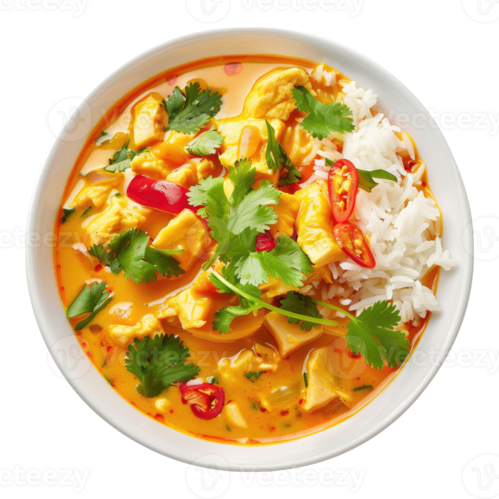 Vegan coconut curry isolated on transparent background png