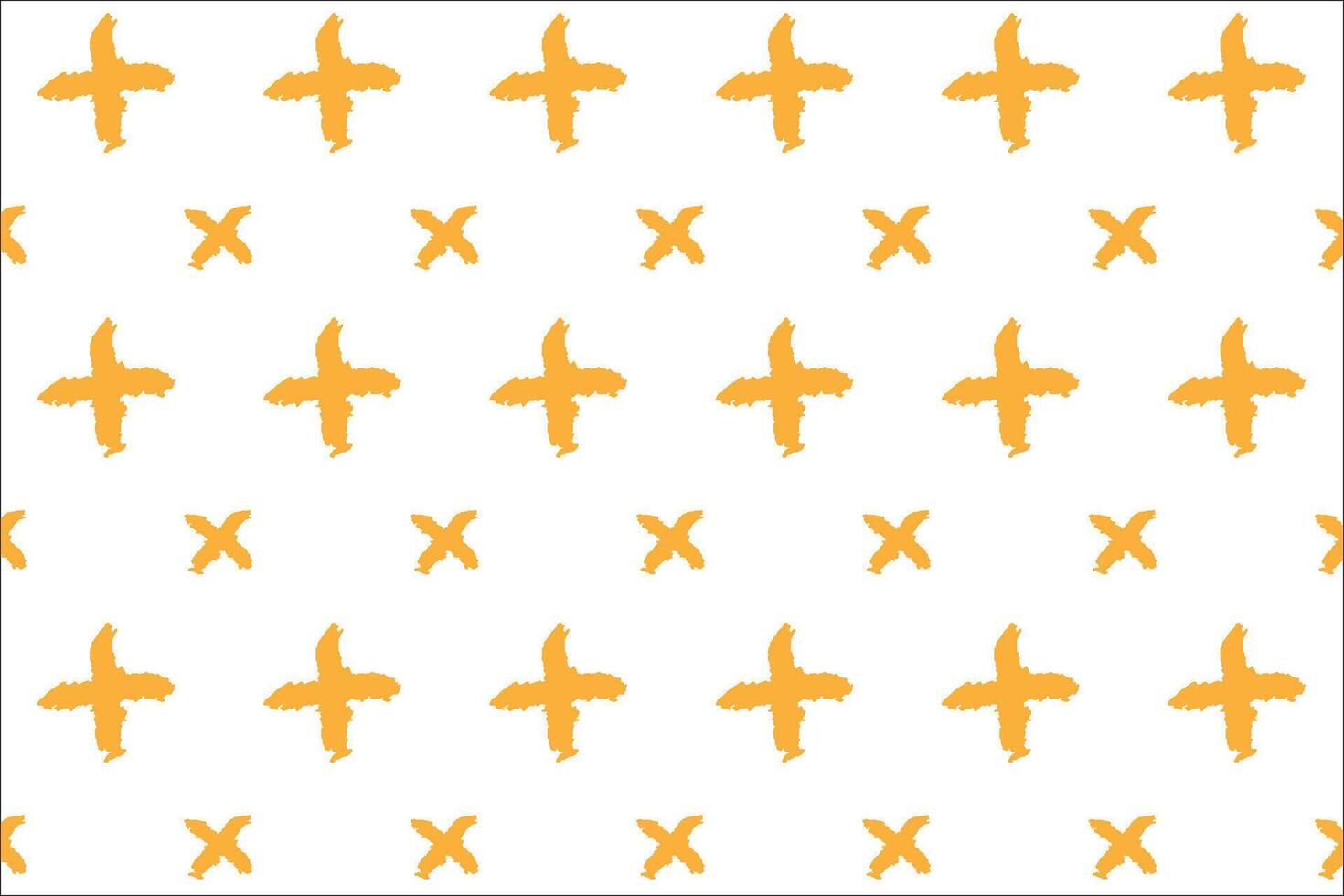 Orange plus symbol pattern on white background, doodle design drawn by brush. pattern for paper and textiles vector