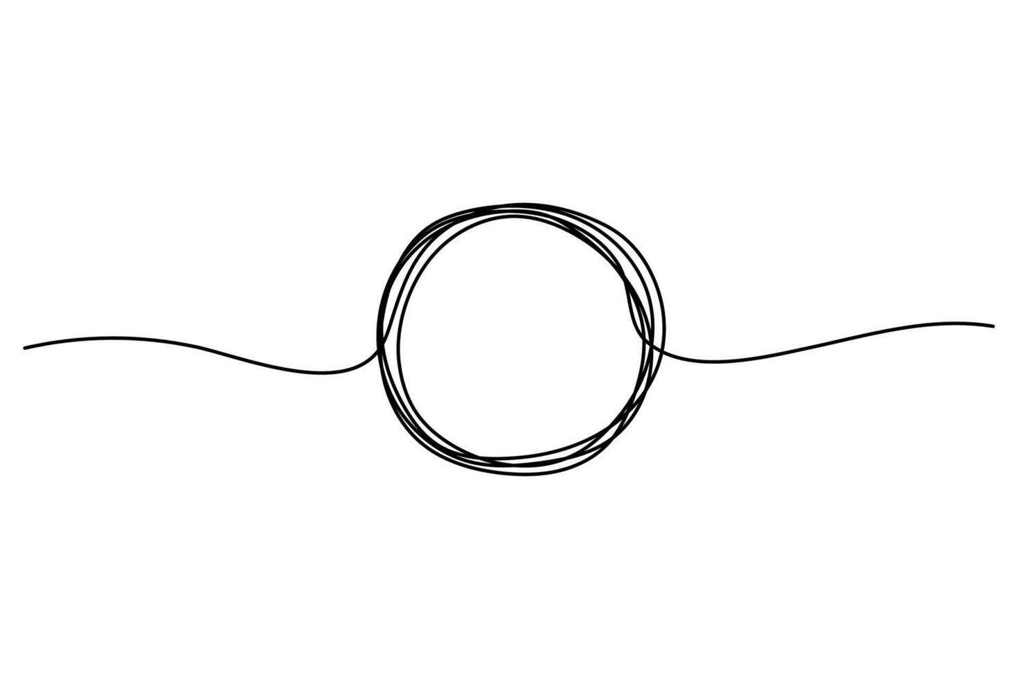 Continuous one line circle stroke icon stretch one shape .Zen drawn abstract round. Balance of thoughts, peace concept. Business, coaching, training. vector