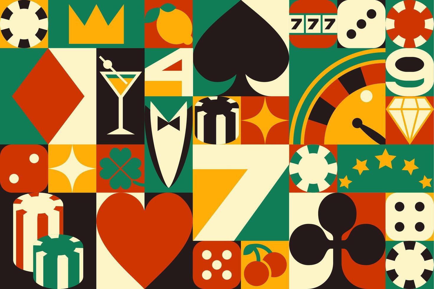 Casino abstract geometric pattern background vector
