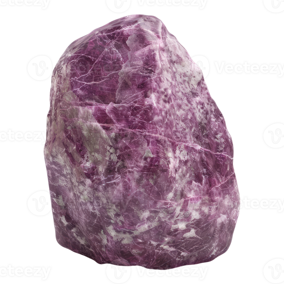 Lepidolite stone isolated on transparent background png
