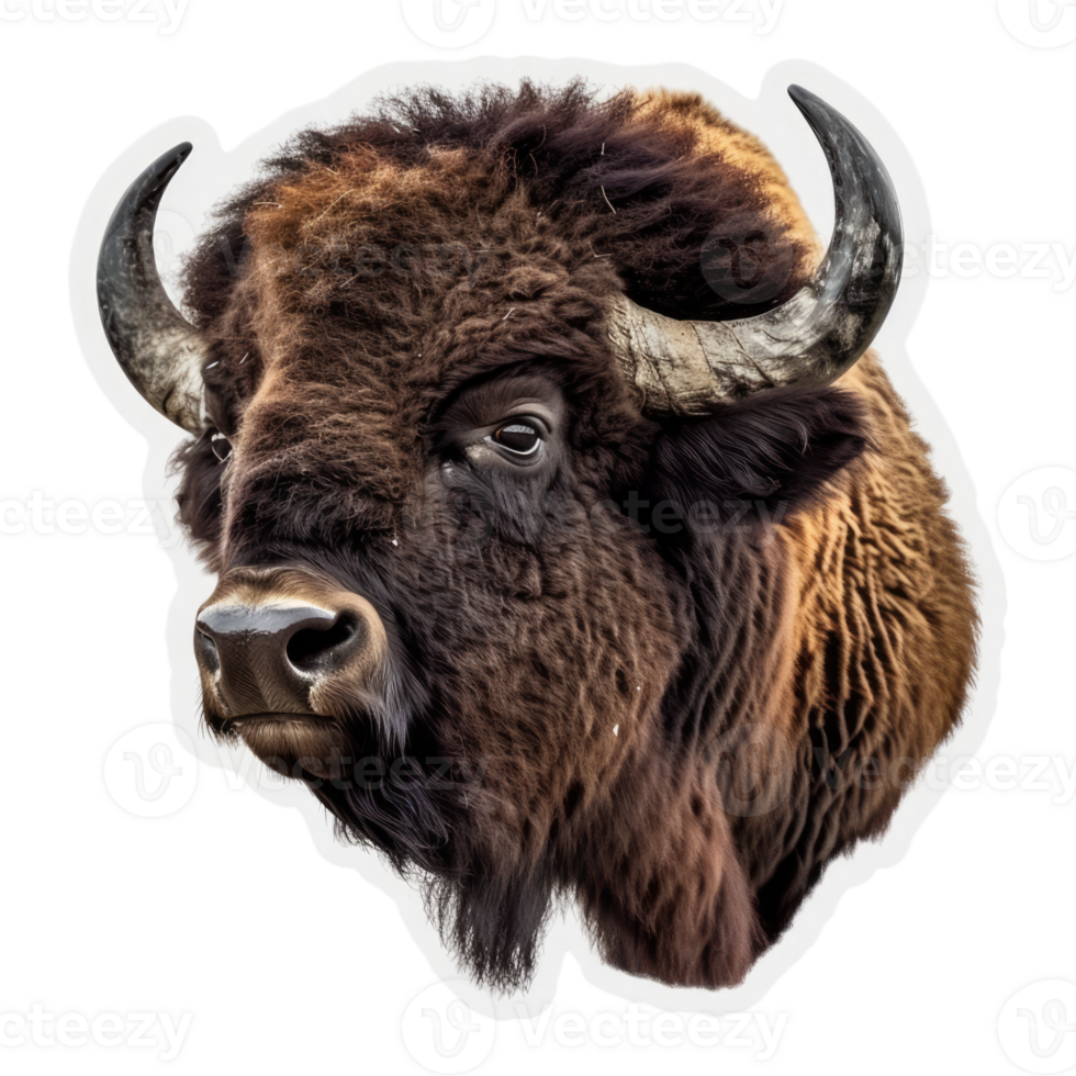 Buffalo sticker isolated on transparent background png