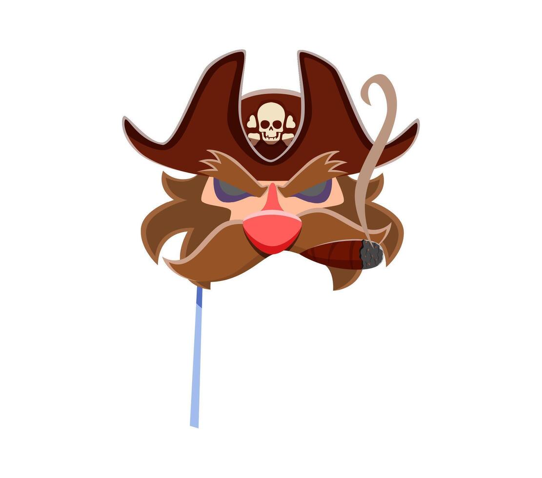Pirate captain carnival and photo booth mask vector