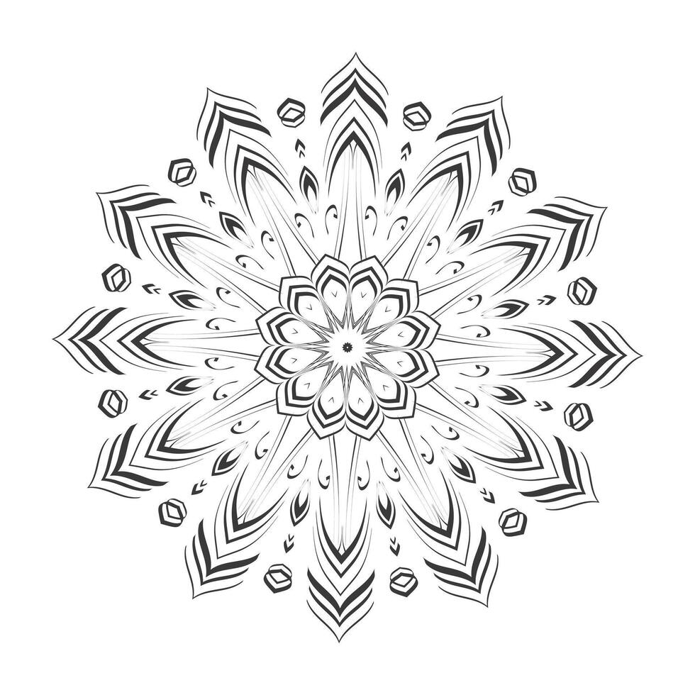 Mandala coloring page design, Circular Pattern Mandala, Oriental Coloring Book Page Practice Paint Print Screen Fabric Textile vector