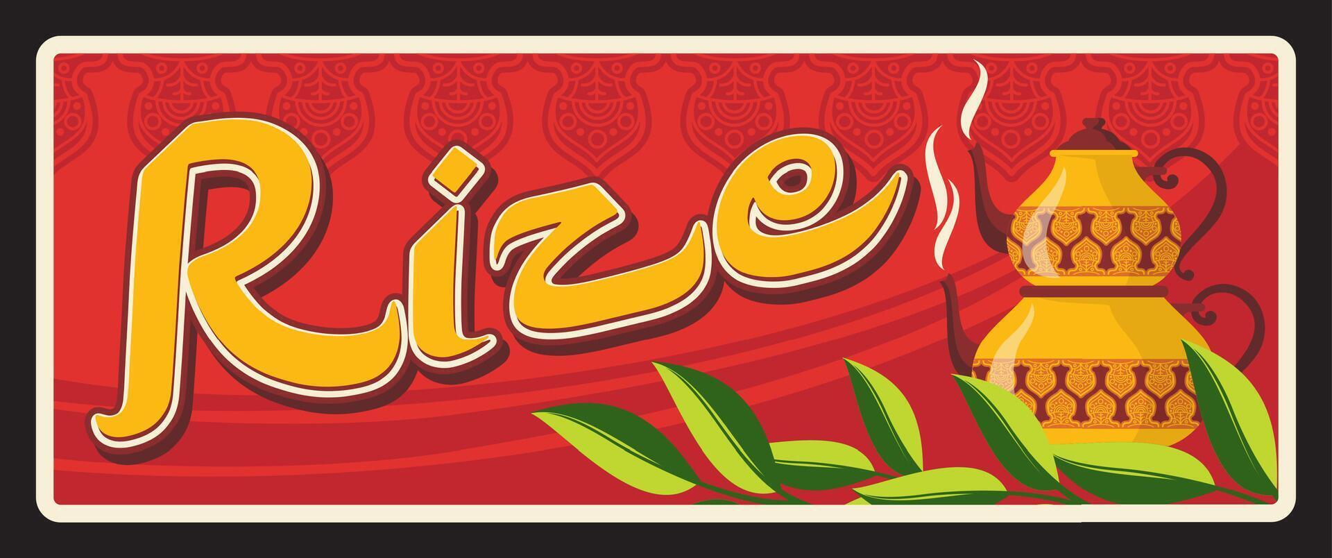 Rize Turkish il province, travel sign or board vector