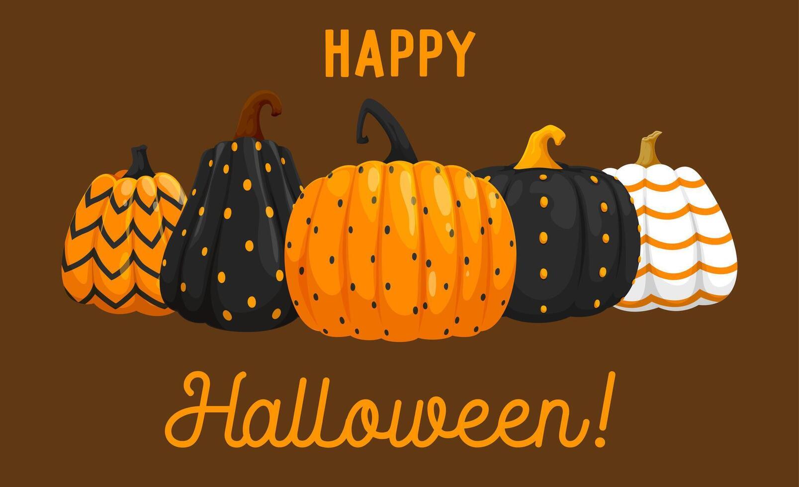 Halloween holiday banner with patterned pumpkins vector