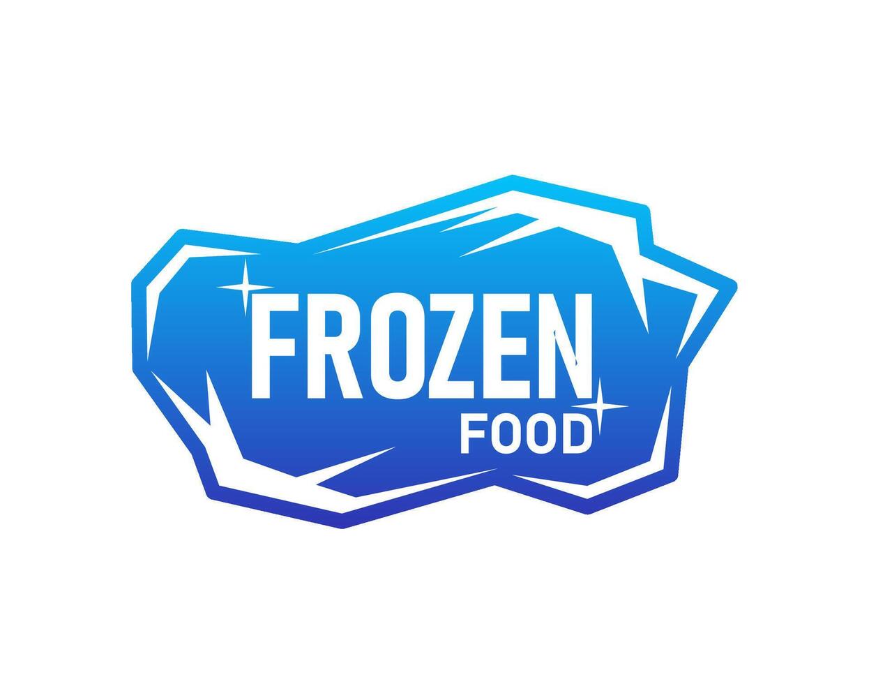 Frozen product icon with stylized ice crystals vector