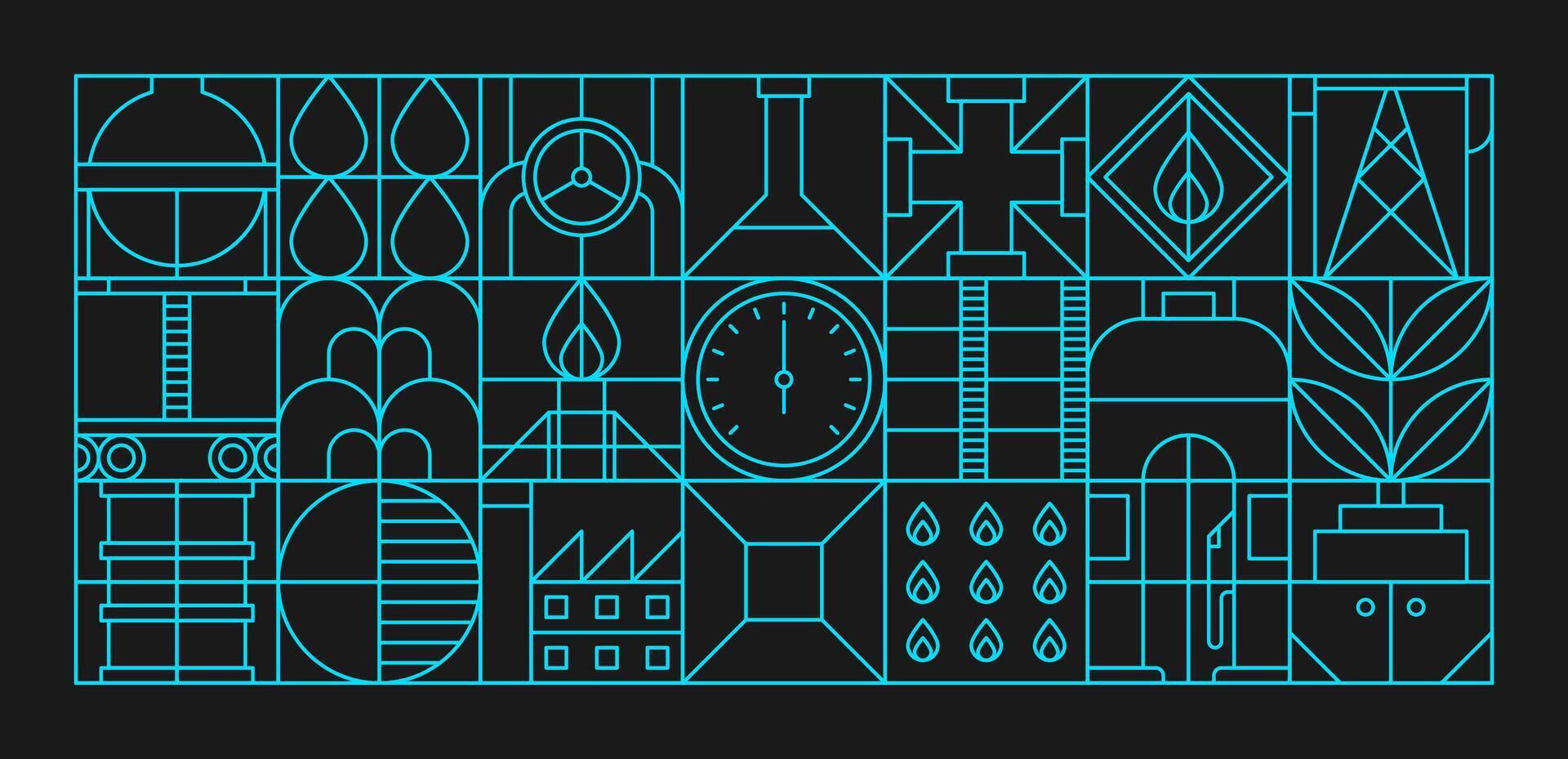 Oil and gas industry modern geometric pattern vector