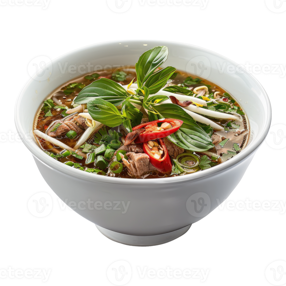 Japanese pho soup isolated on transparent background png