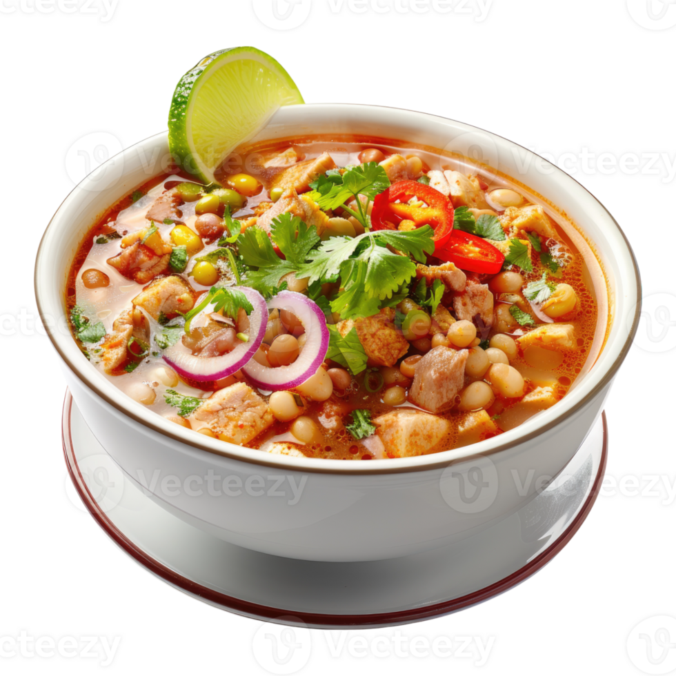 Pozole delicious soup isolated on transparent background png