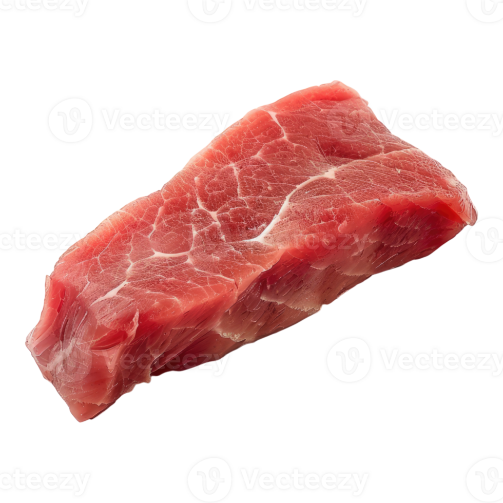 Raw tuna or beef steak isolated on transparent background png