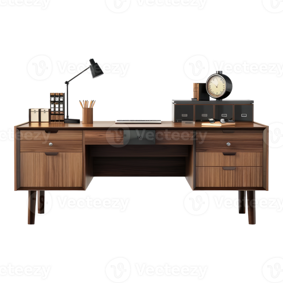 Office desk isolated on transparent background png