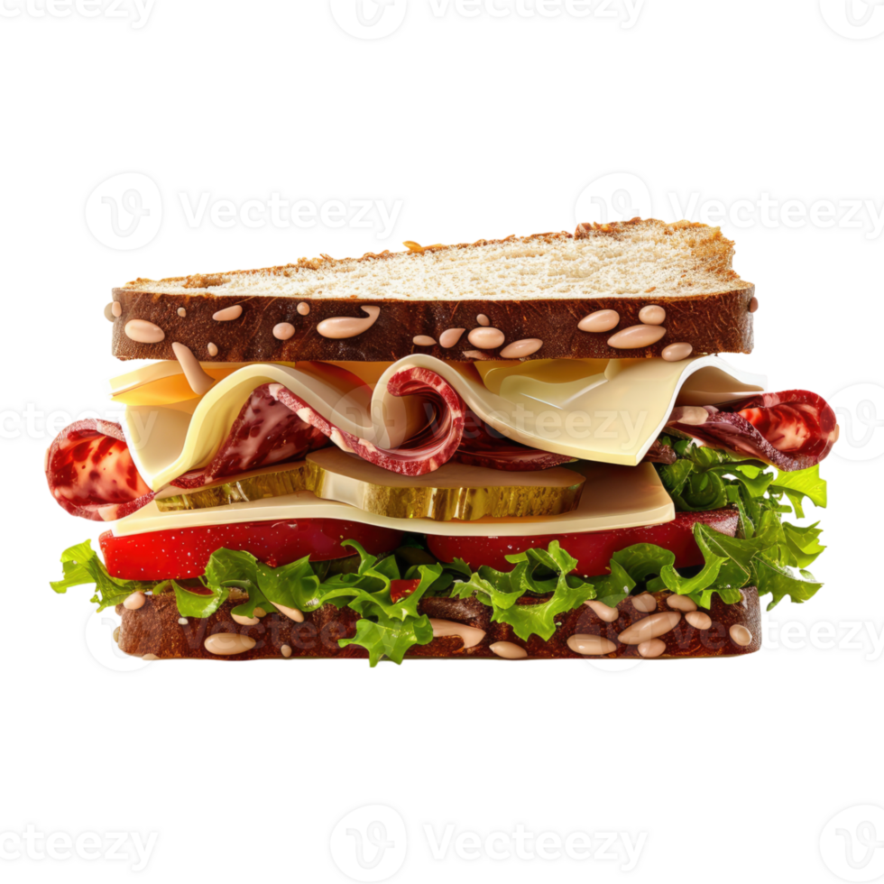 Reuben sandwich isolated on transparent background png