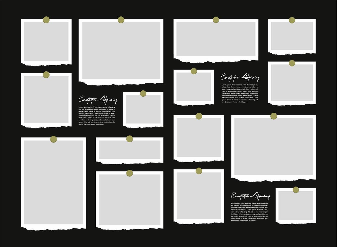 Photo frame collage with flat design vector