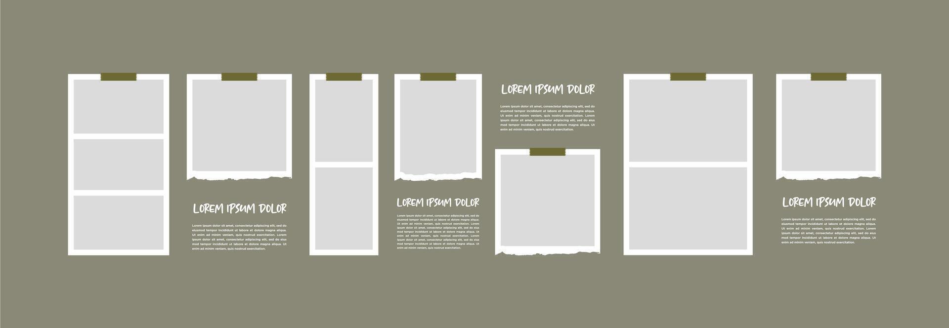 Hand drawn moodboard template vector