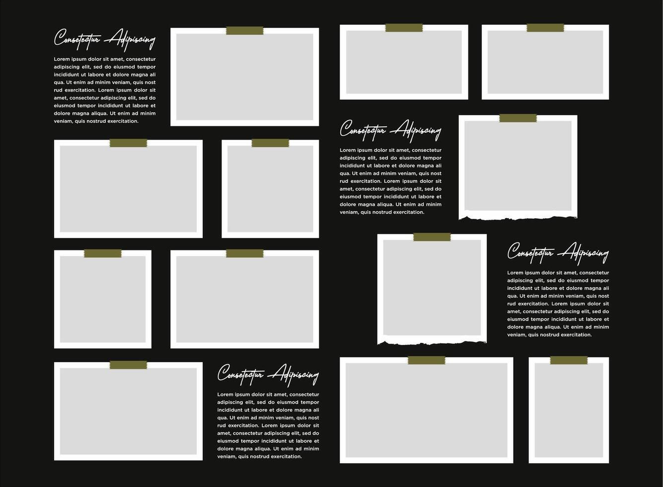 photo frame collage collection vector