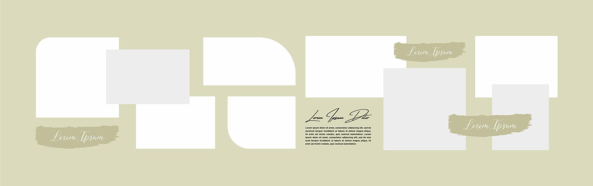 photo frame collage collection template vector