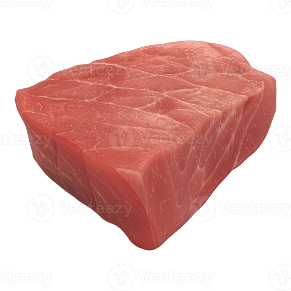 Raw tuna or beef steak isolated on transparent background png