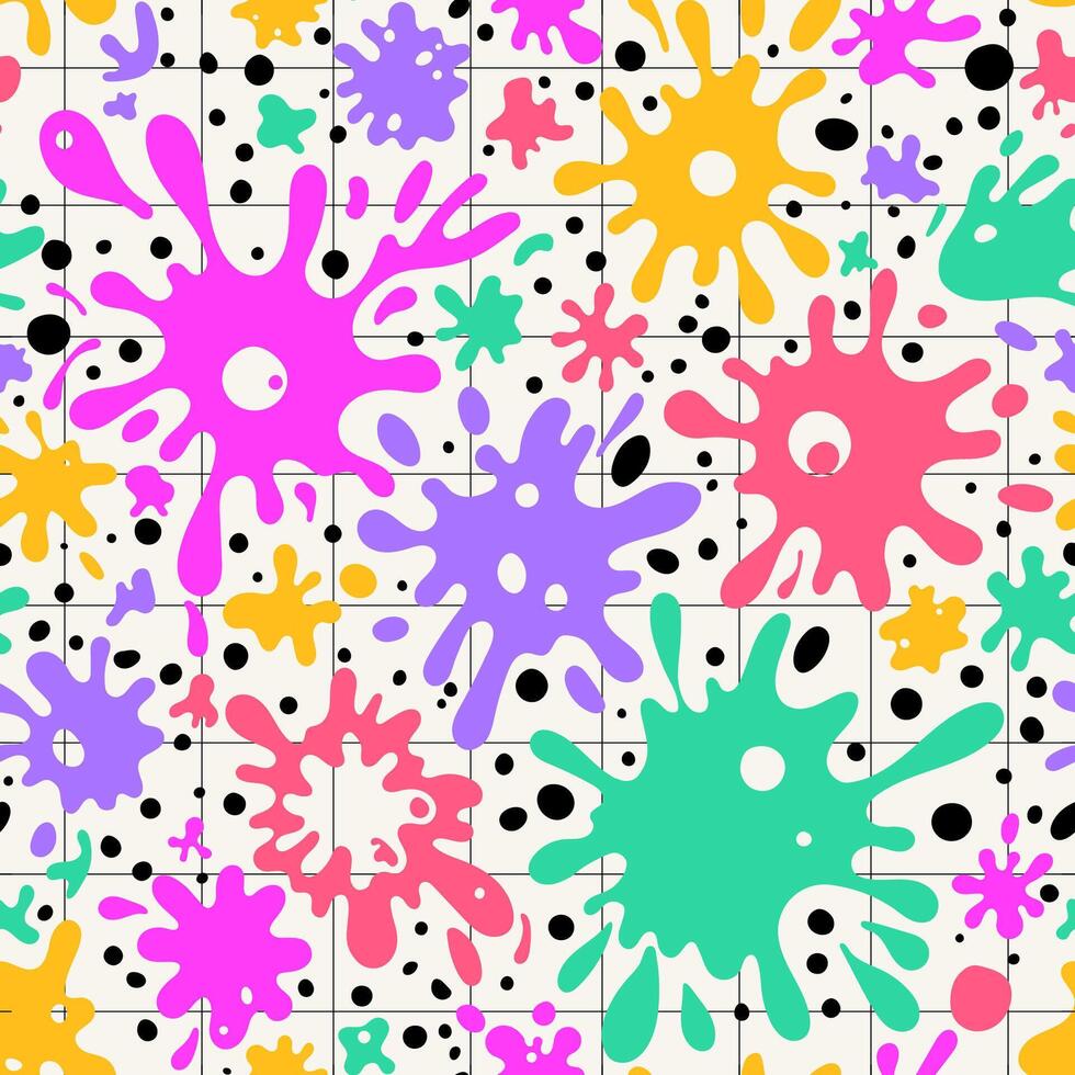 seamless pattern with abstract shapes. Blotch repeatable backdrop. Colorful design for textile, wrapping paper, notebook cover, wallpaper. vector