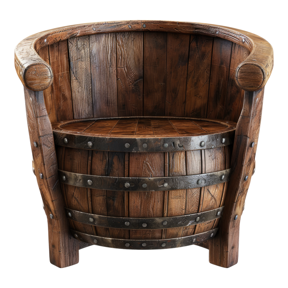 Chair inspired from barrel design isolated on transparent background png