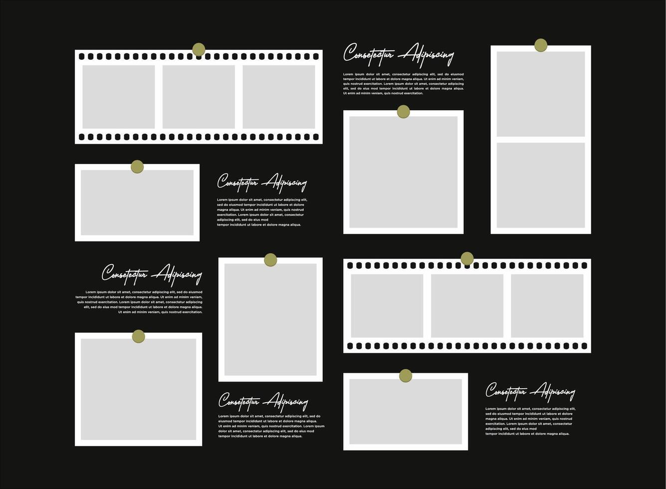 Pictures or photos frame collage vector