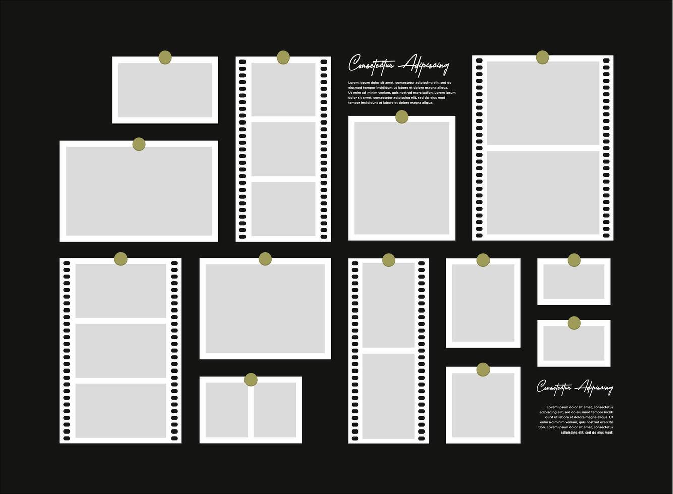 Photo wall collage template 48928184 Vector Art at Vecteezy Photo wall collage template 48928184 Vector Art at Vecteezy
