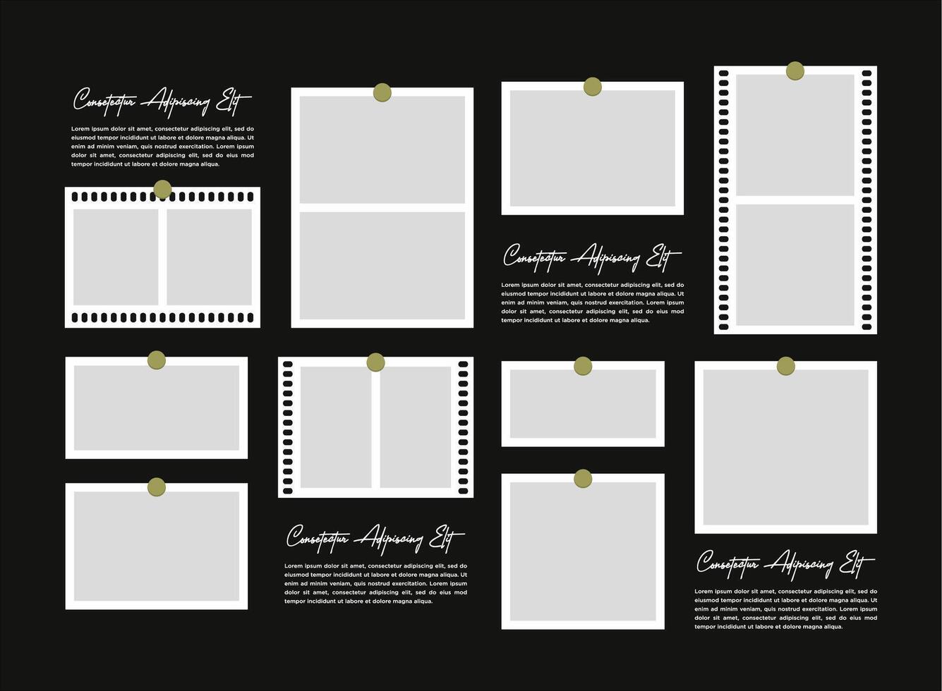 digital photo wall template vector