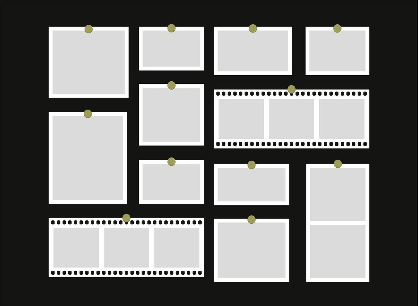 Pictures or photos frame collage template beauty vector